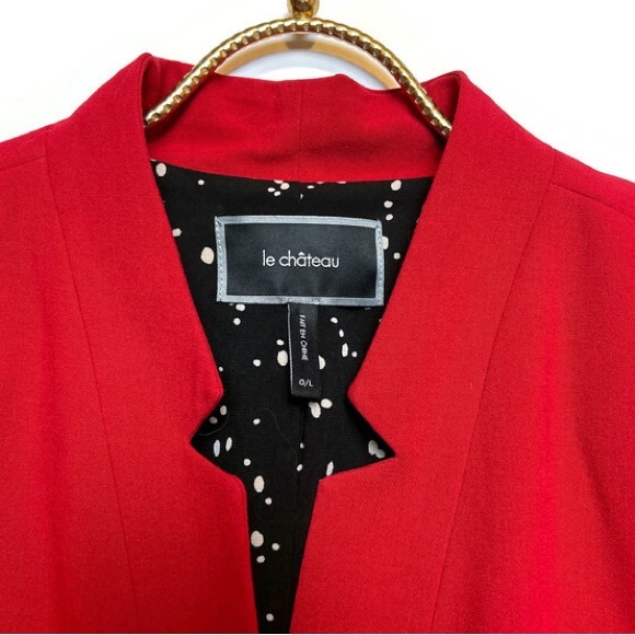 Le Chateau Red Lined Blazer Size Large - Picture 4 of 6